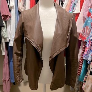 BB Dakota Brown faux Leather Jacket Size Small NWT